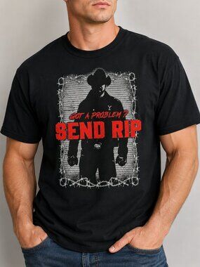 Yellowstone Send Rip Graphic T-Shirt 2XL Black Western Cowboy NWT